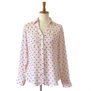 Express Portofino polka dot button front shirt